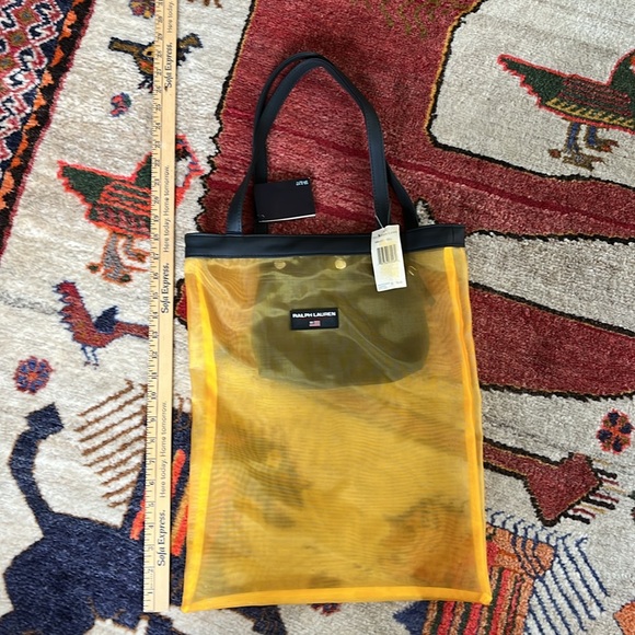 NWT Ralph Lauren Polo Sports Mesh Tote. Yellow - Picture 2 of 6